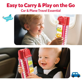 CuteZone Farm Egg Drop Toy slide-bar movement improves hand precision.