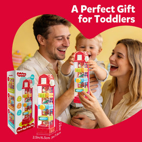 CuteZone Farm Egg Drop Toy compact travel design makes quiet car trips easier.
