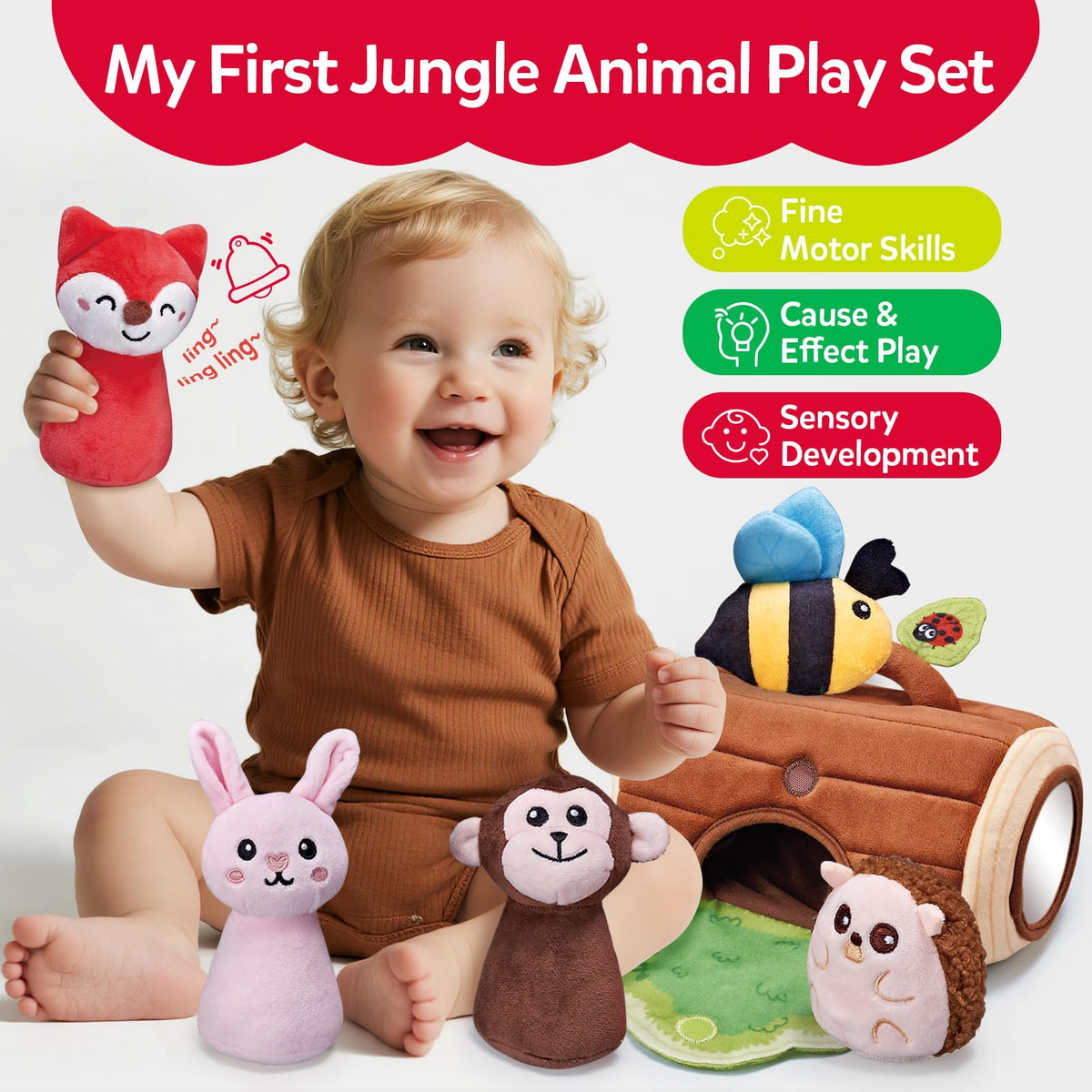 CuteZone soft forest friends with varied textures for sensory discovery