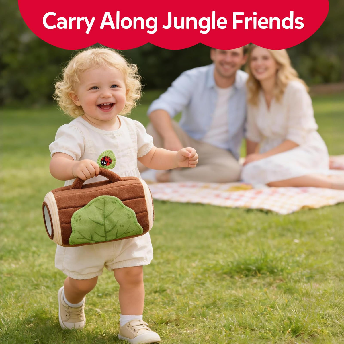 CuteZone tummy time sensory play with soft plush toys