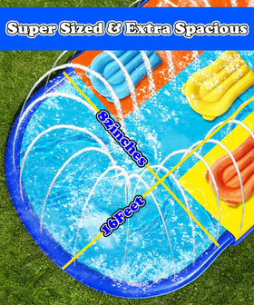 CVICOE 16ft-82in triple-lane design enables multiple kids to race and splash together.