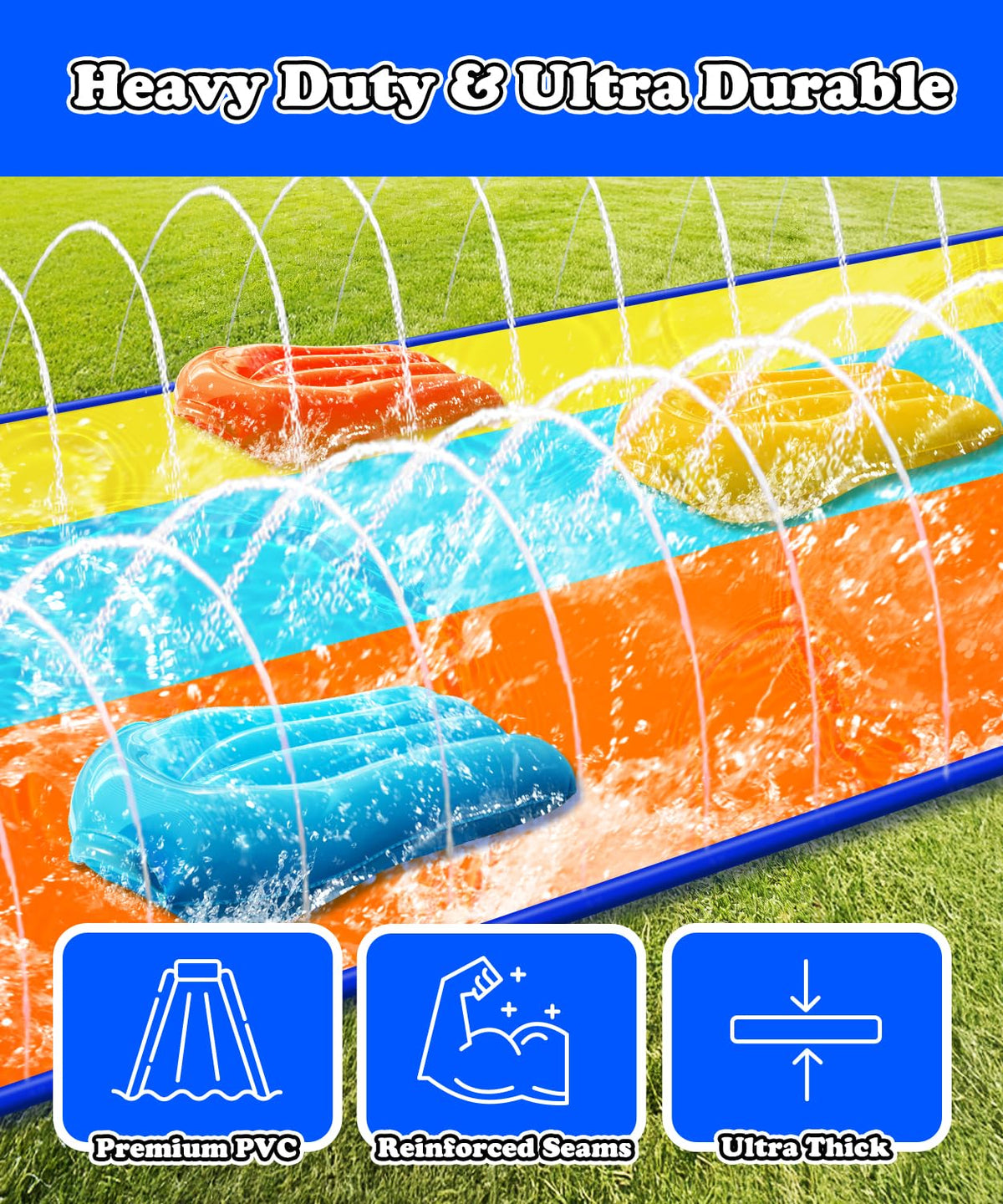 CVICOE vibrant summer colors add energy to any backyard slide party.