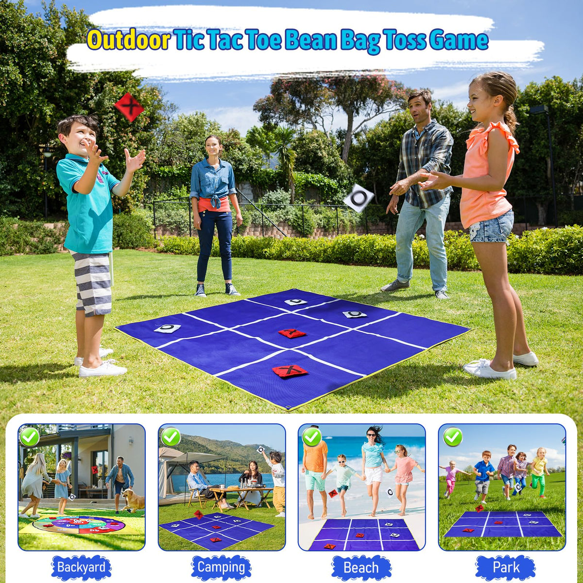 CWLAKON stakes secure the mat on uneven outdoor surfaces.
