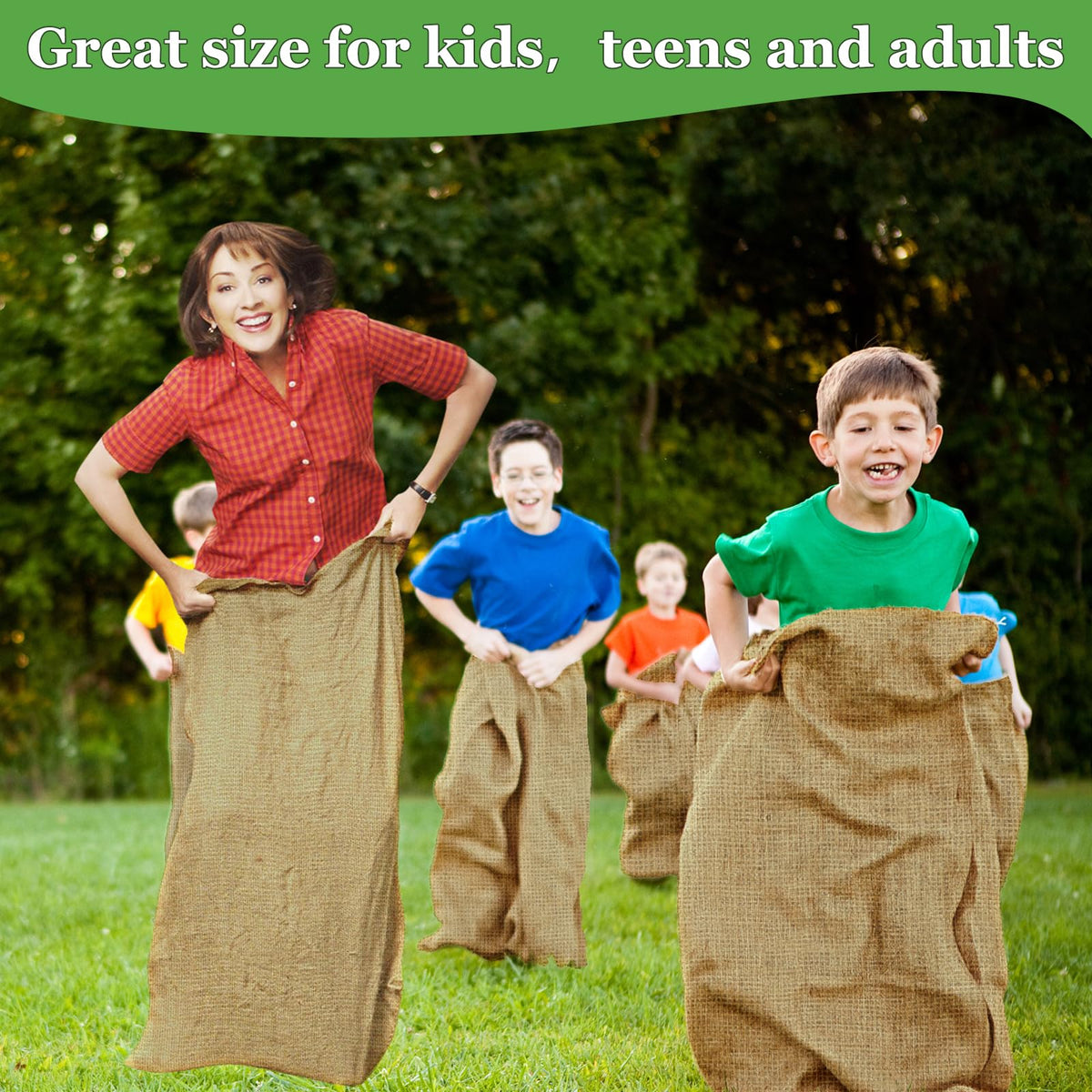 CWLAKON burlap race bags for adults and kids to race