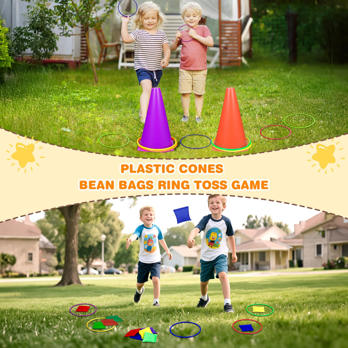 CWLAKON cones and ring toss essentials for safe obstacle and tossing games