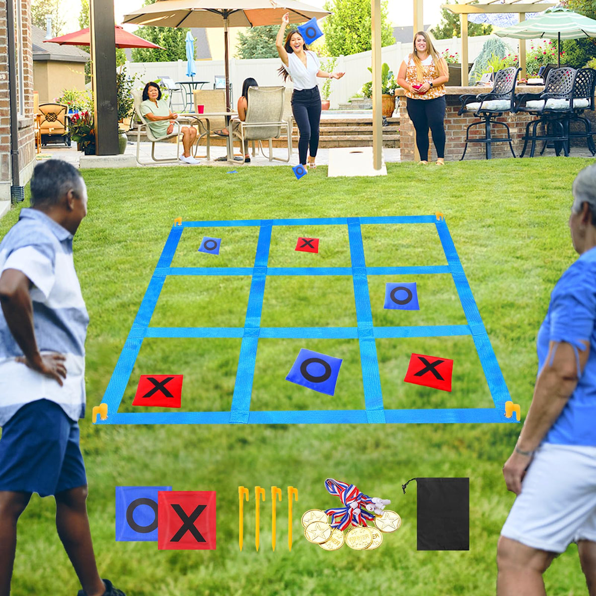 CWLAKON outdoor giant tic tac toe grid for backyard family fun