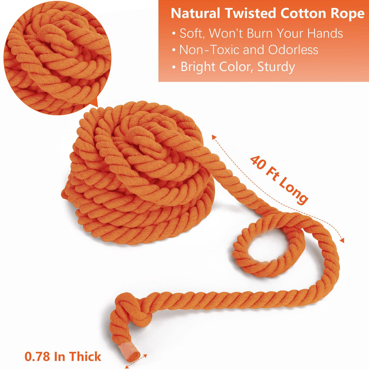 CWLAKON rope ends are taped to prevent unraveling for safer play.