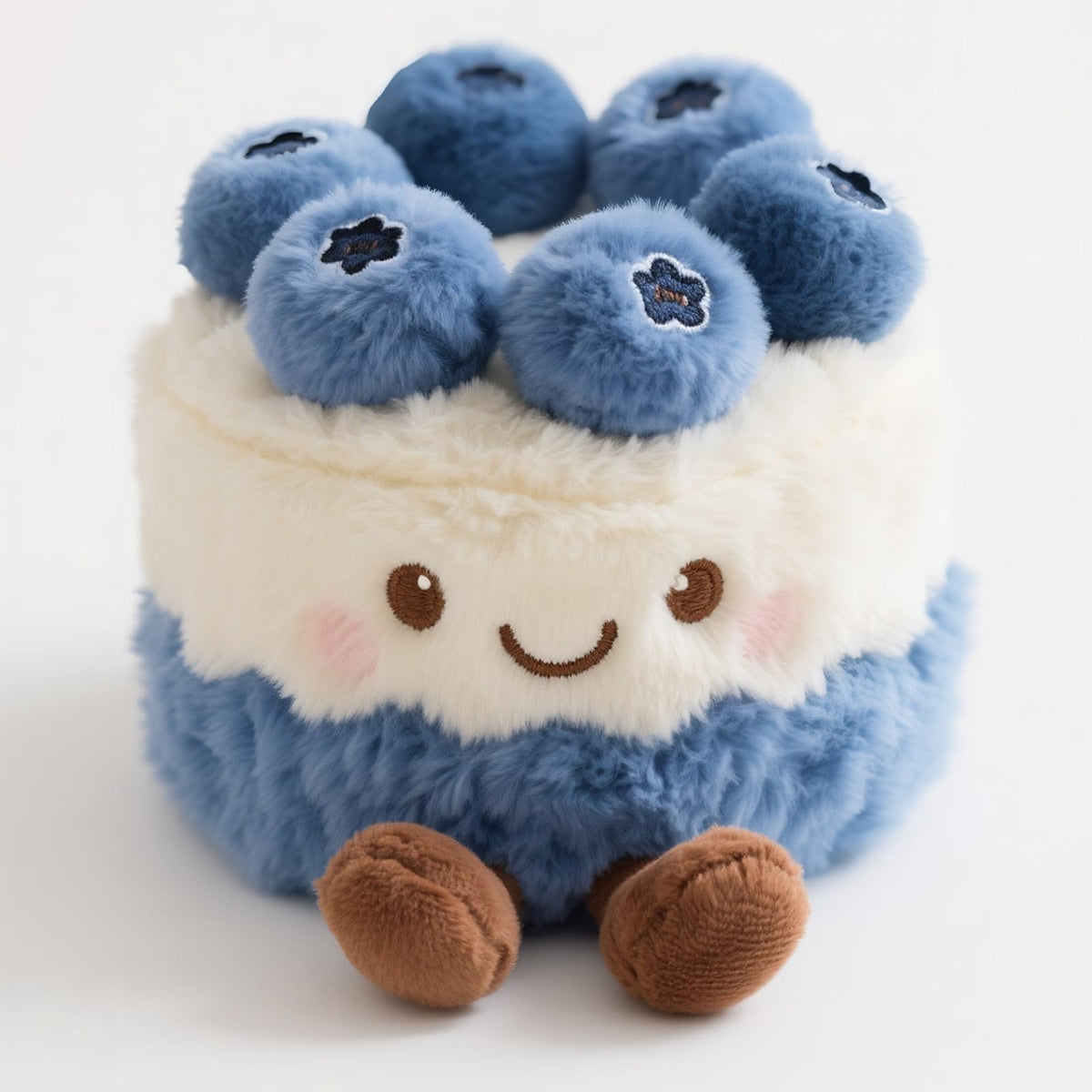 CWZY 8-inch birthday cake plush with a cheerful smile for gifting and cozy desk decor.