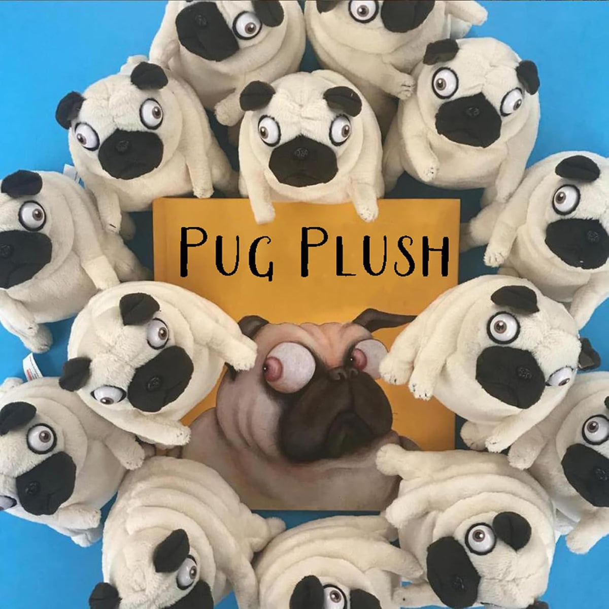 CWZY pug plush stitching detail indicating quality craftsmanship.