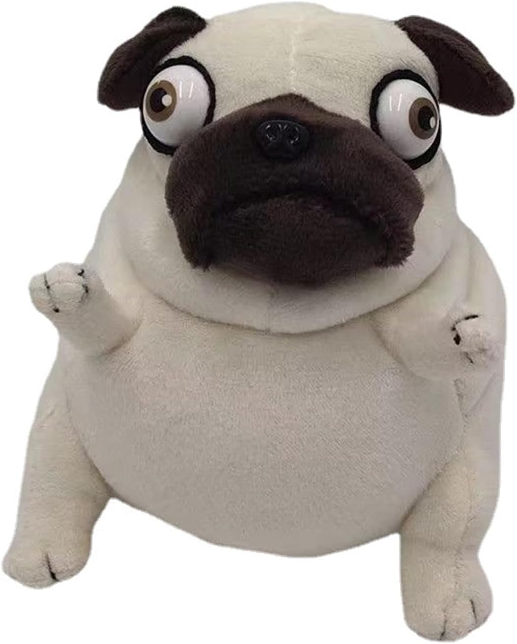 CWZY Pug Plush Toy 16-inch shown standing, inviting a hug and play.
