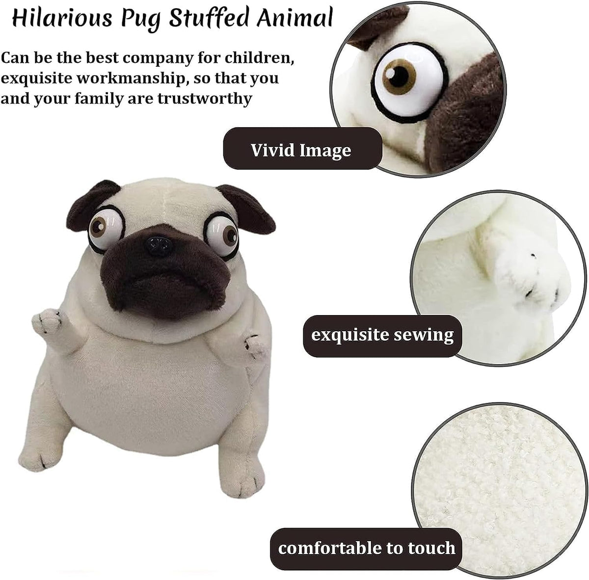 CWZY weirdo pug face plush displaying quirky charm for gifting.