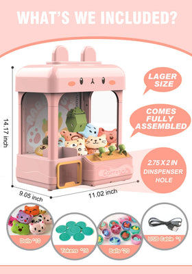 cxjoigxi claw machine in action using tokens for a timed challenge