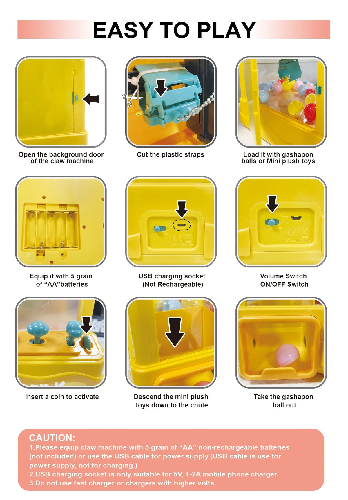 cxjoigxi gift-ready claw machine for kids at parties