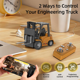 cxjoigxi mini rc forklift app control screen, highlights intuitive Bluetooth connection.