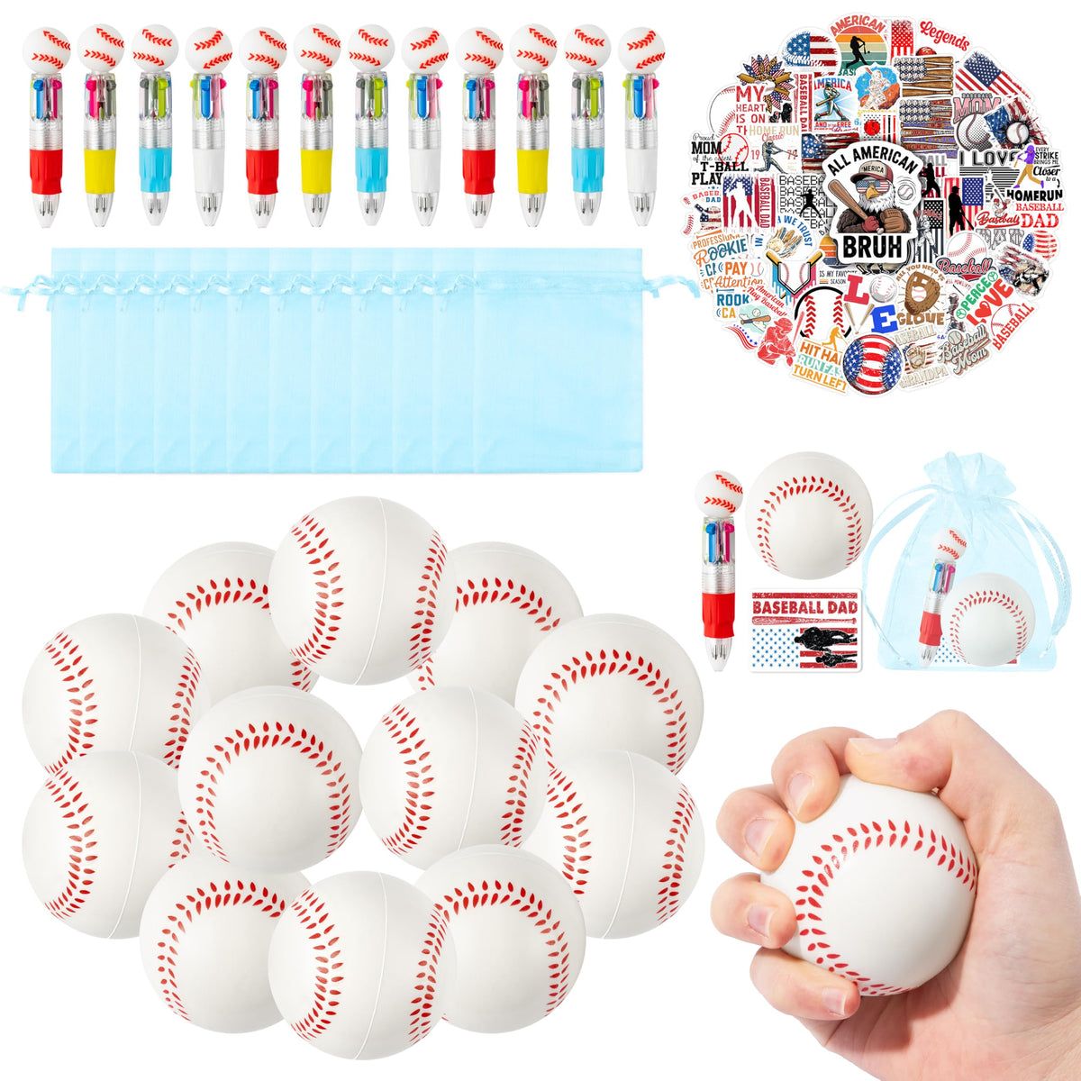 CY2SIDE baseball foam squeeze toy 2.5-inch for tactile play and focus