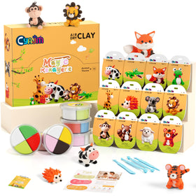 CyAJM air dry clay kit with 12 boxes for kid-friendly creativity.