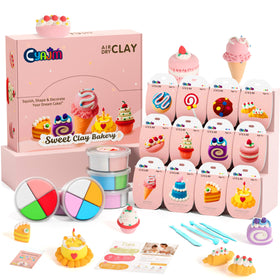 CyAJM cake-themed clay kit boxes show vibrant colors for creative play