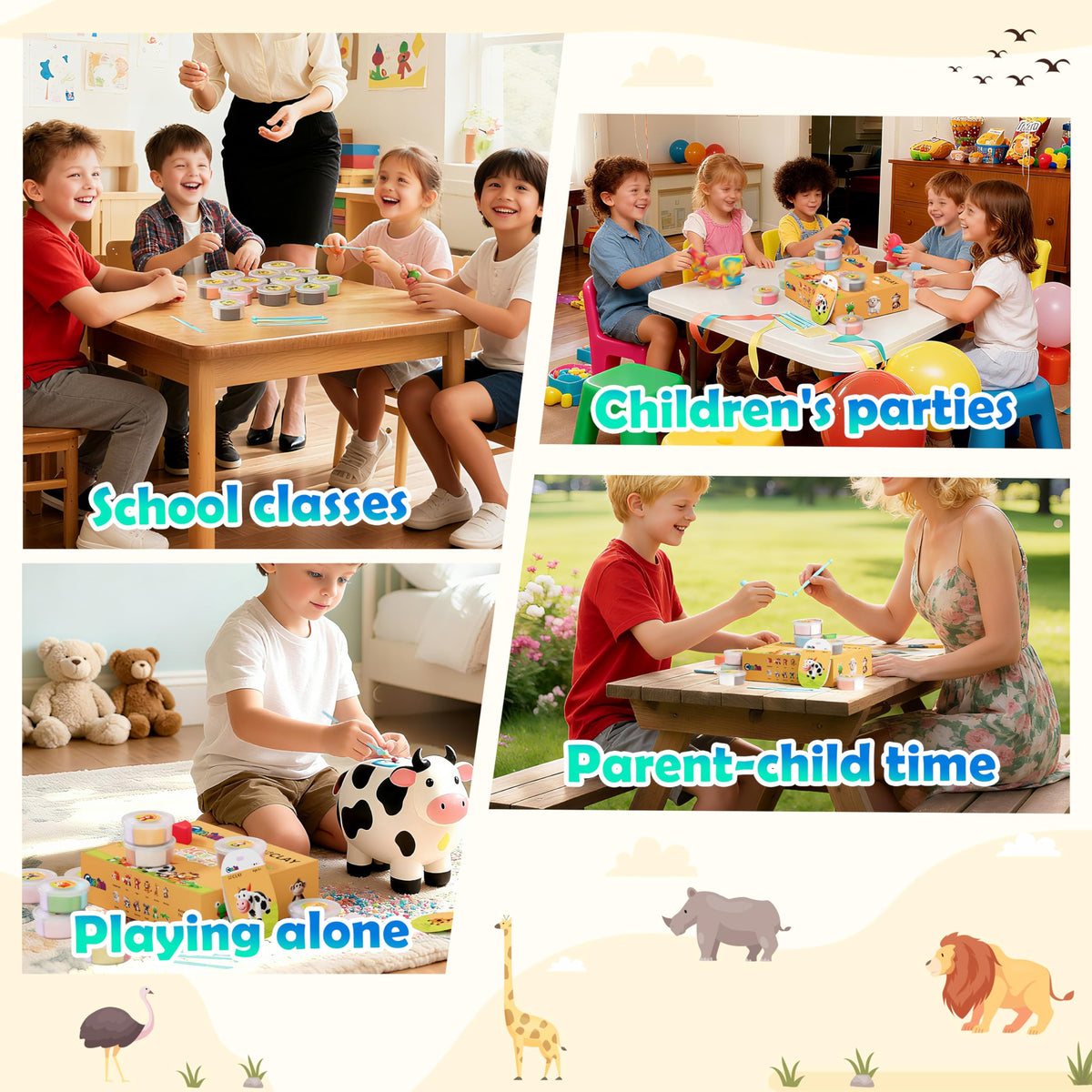CyAJM soft non-sticky clay materials comfortable for little hands.