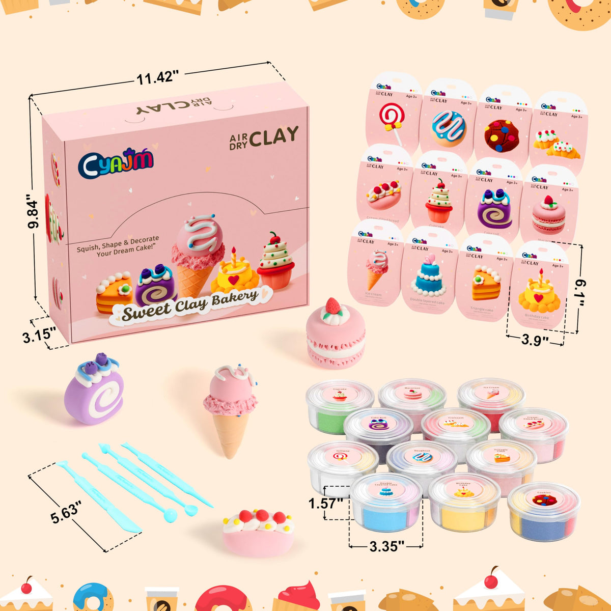 CyAJM twelve-box color set with separate compartments for easy color control