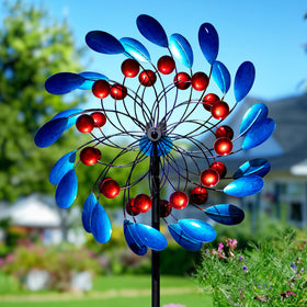 Cyan Oasis wind spinner assembly steps for quick outdoor setup.