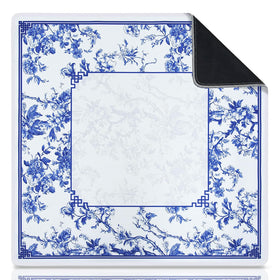 CYAOOI Mahjong mat shows blue and white porcelain pattern for elegant game nights