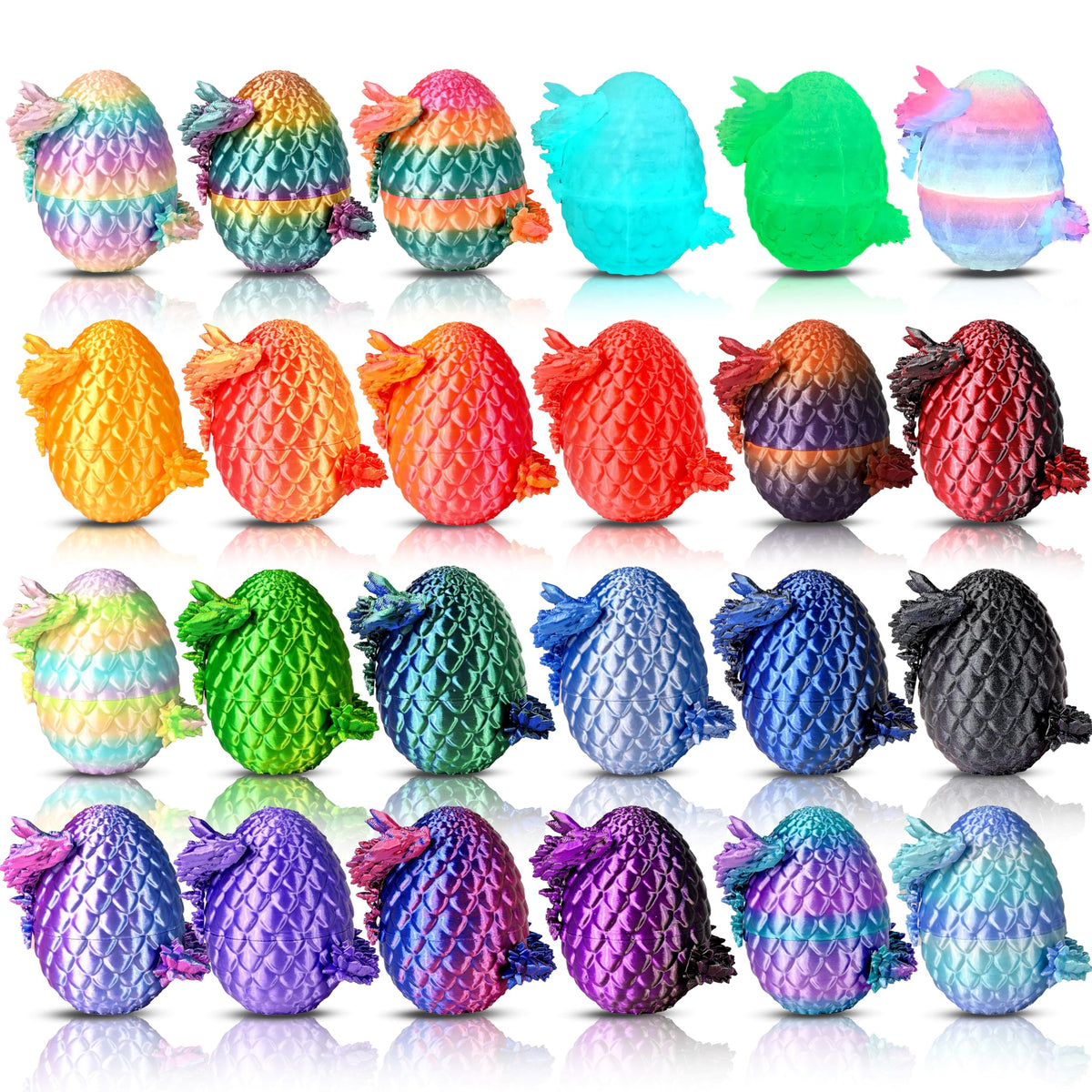 Cybermaker dragon egg in bright colors, a vivid desk collectible.