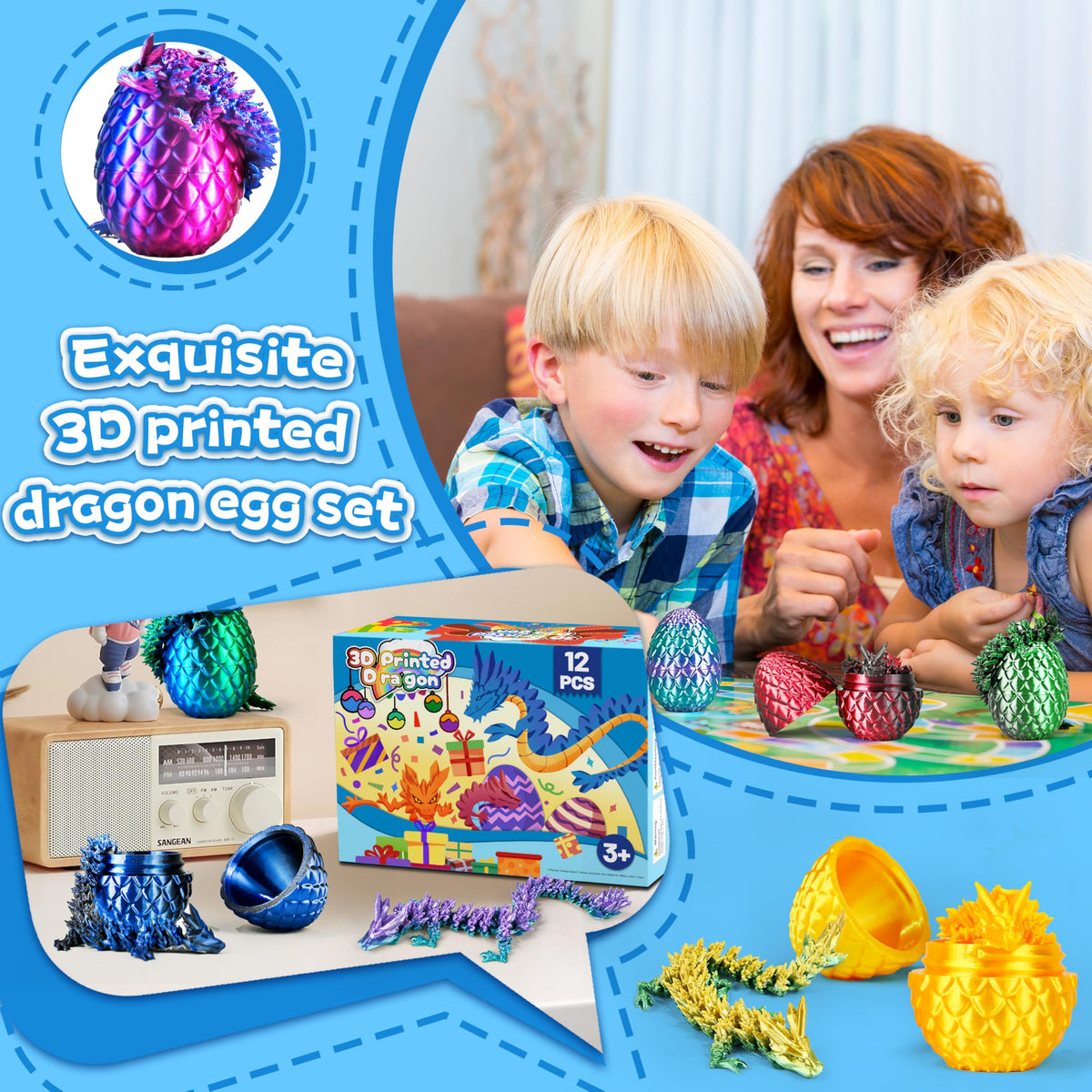 Cybermaker Dragon Egg open dragon reveals movable toy for imaginative storytelling.