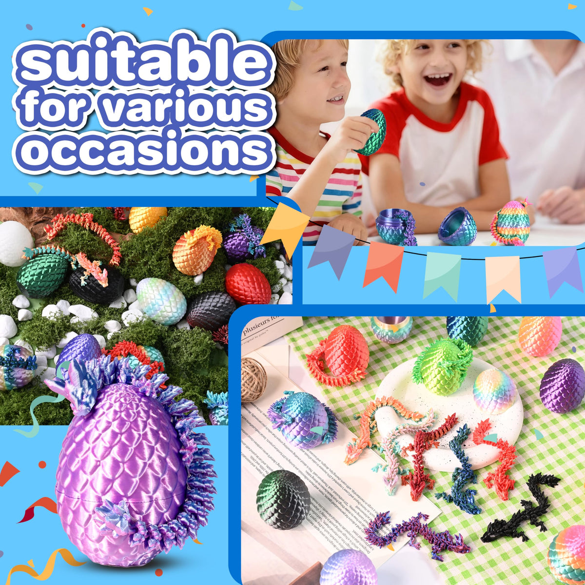 Cybermaker dragon eggs party favors perfect for celebrations.