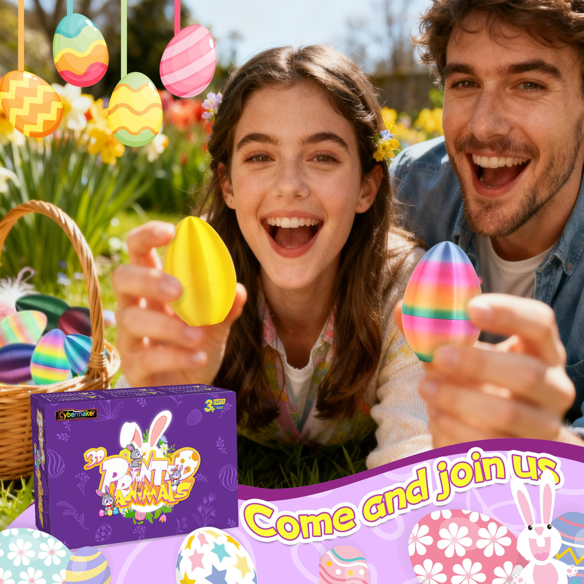 Cybermaker Easter traditions with fillable eggs for baskets