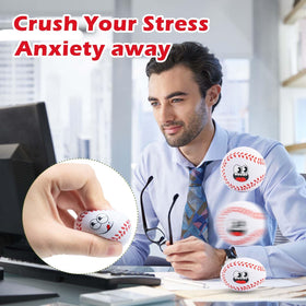 Cyclescrux mini baseball stress ball Face 06, helps with focus during homework.