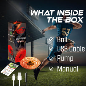 Cyclryador night play glow football displaying bright impact-activated LEDs at dusk.