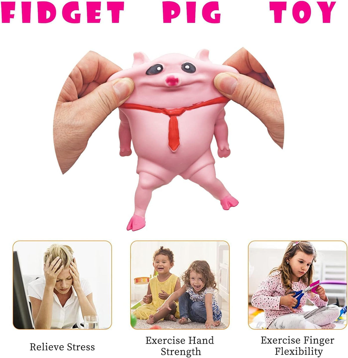CYICTOY soft rubber pig squishy is a cute decor for any room.