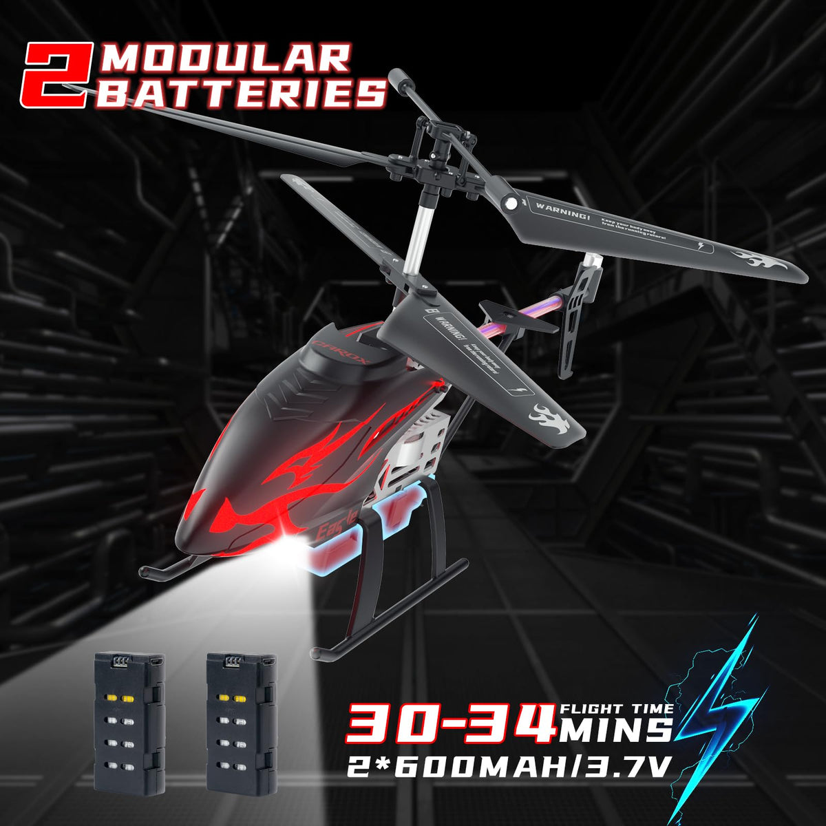 CYLION RC helicopter features a durable PVC body and reinforced landing gear.