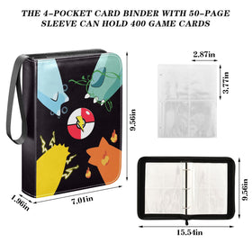 CYNAPIP binder four-pocket layout holds up to 400 cards for easy organization.