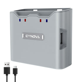 CYNOVA DJI Mini 4K charger front view with dual charging ports.