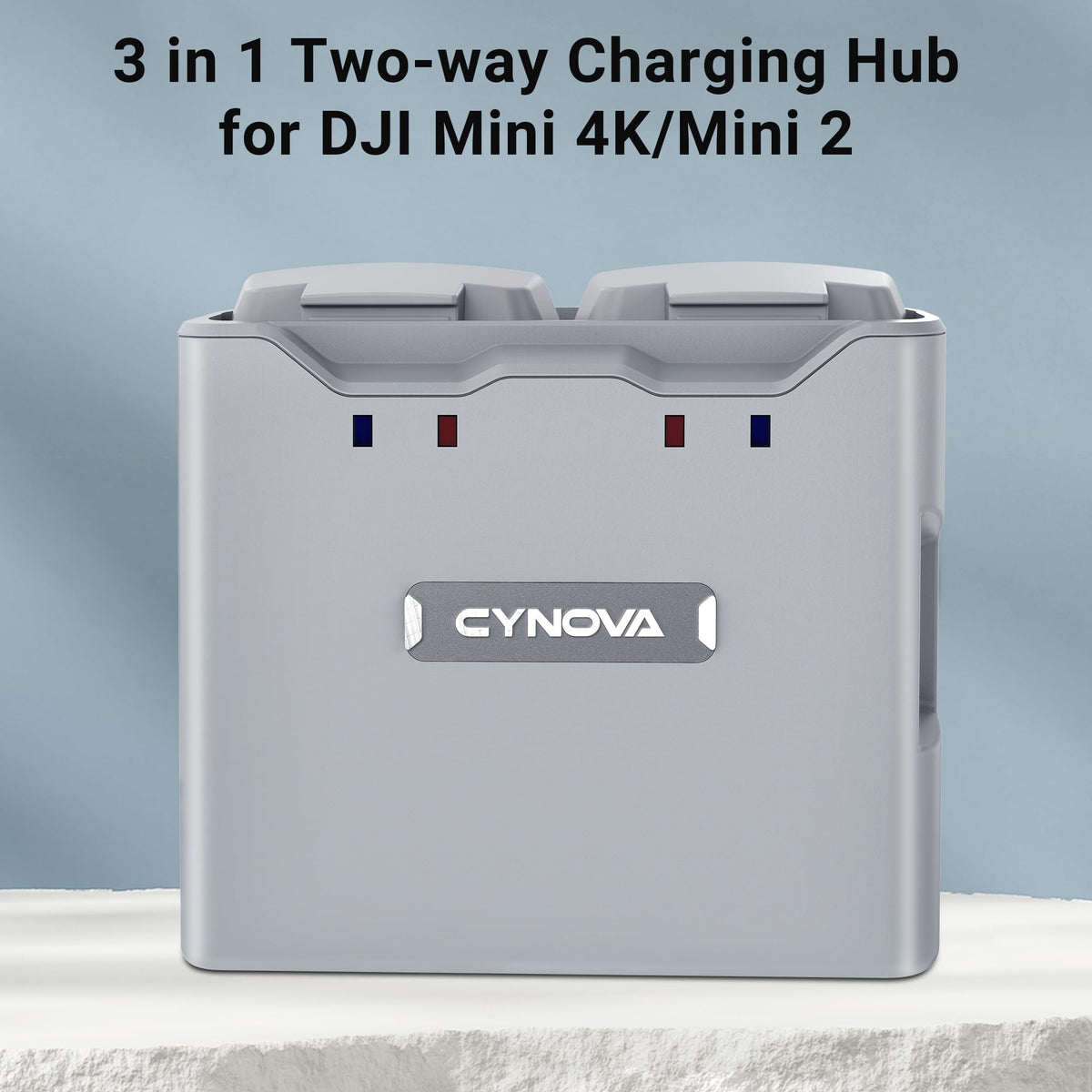 CYNOVA DJI Mini 4K charging hub USB-C port in use.