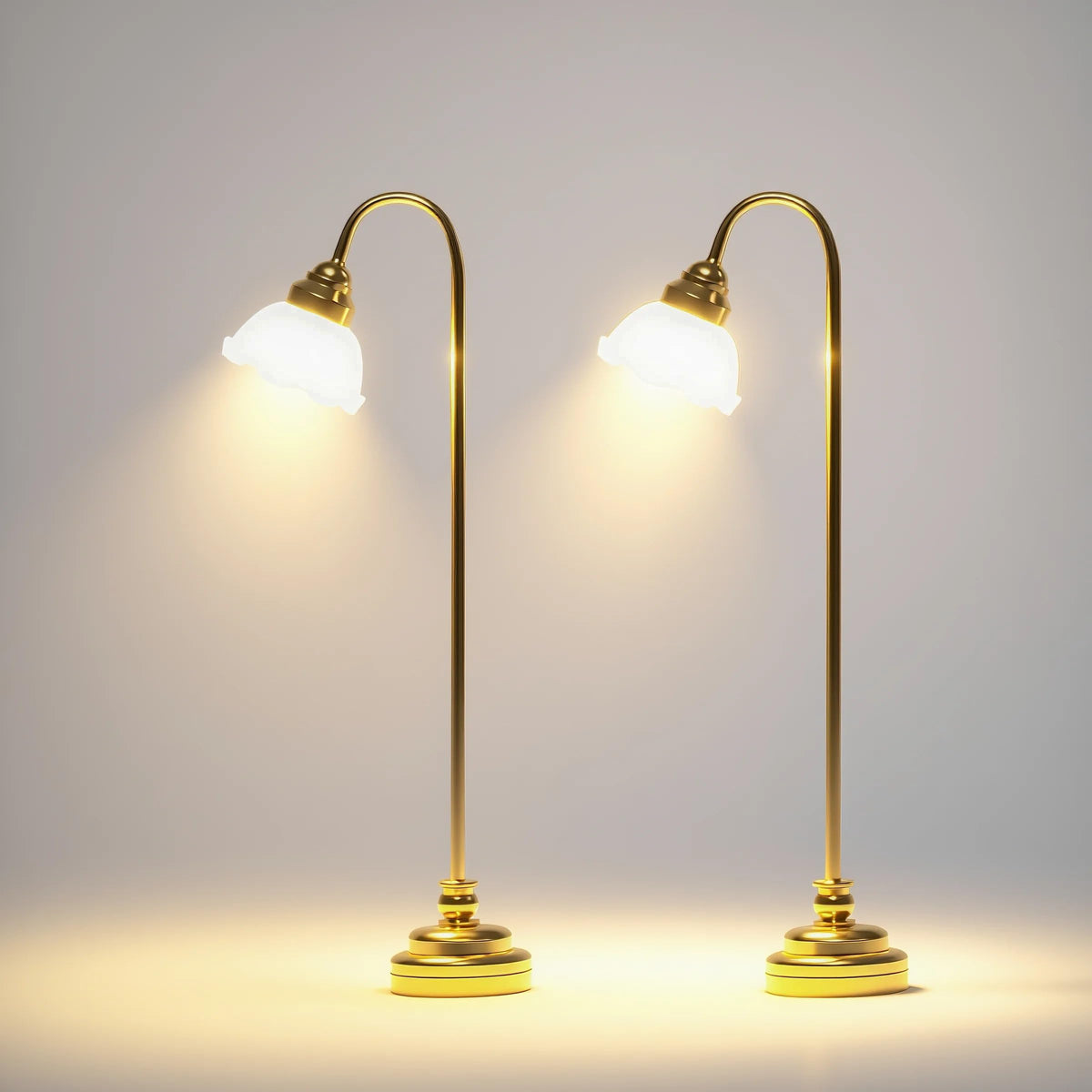 Cyraft 1:12 scale lamp with metal base adds lifelike dollhouse lighting.