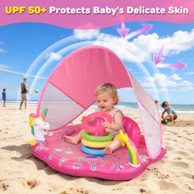 CZCUUDZ splash pad unicorn play offers vibrant stimulation and motor skill practice.