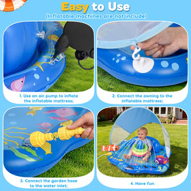 CZCUUDZ wide-base inflatable support helps prevent tipping during splash.