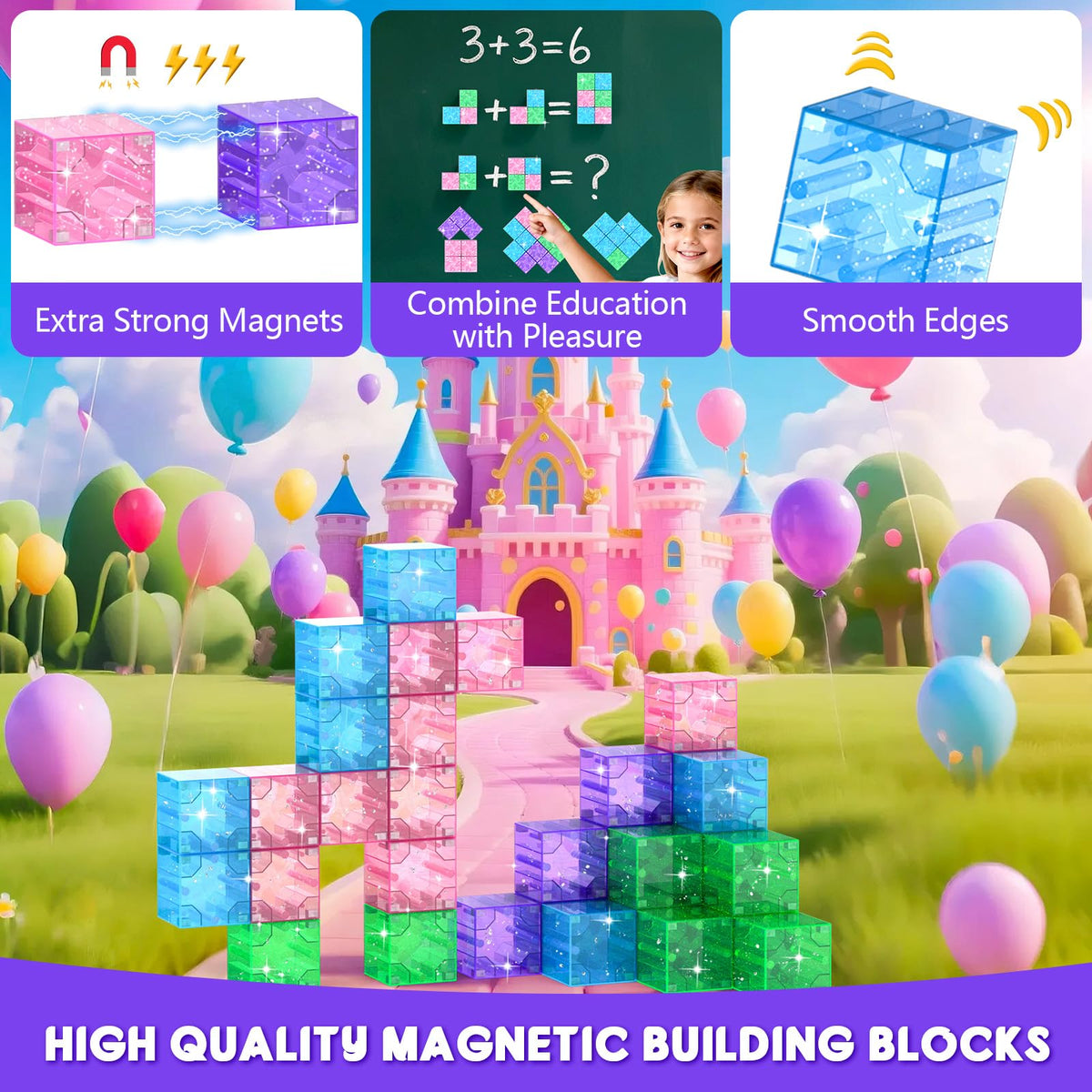 CZCUUDZ castle-building STEM toy supports early spatial thinking and language skills