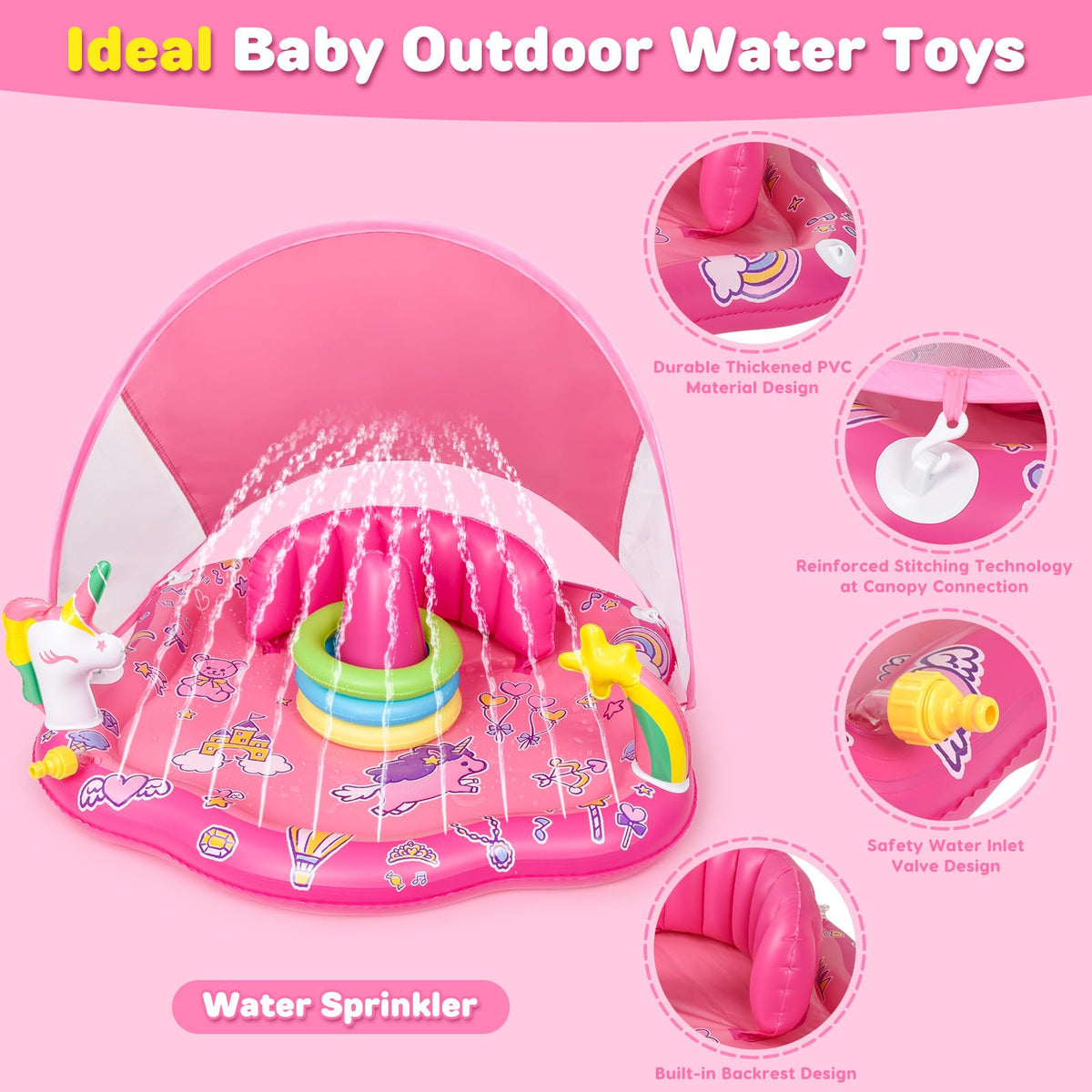 CZCUUDZ portable splash mat is suitable for indoor or outdoor use.
