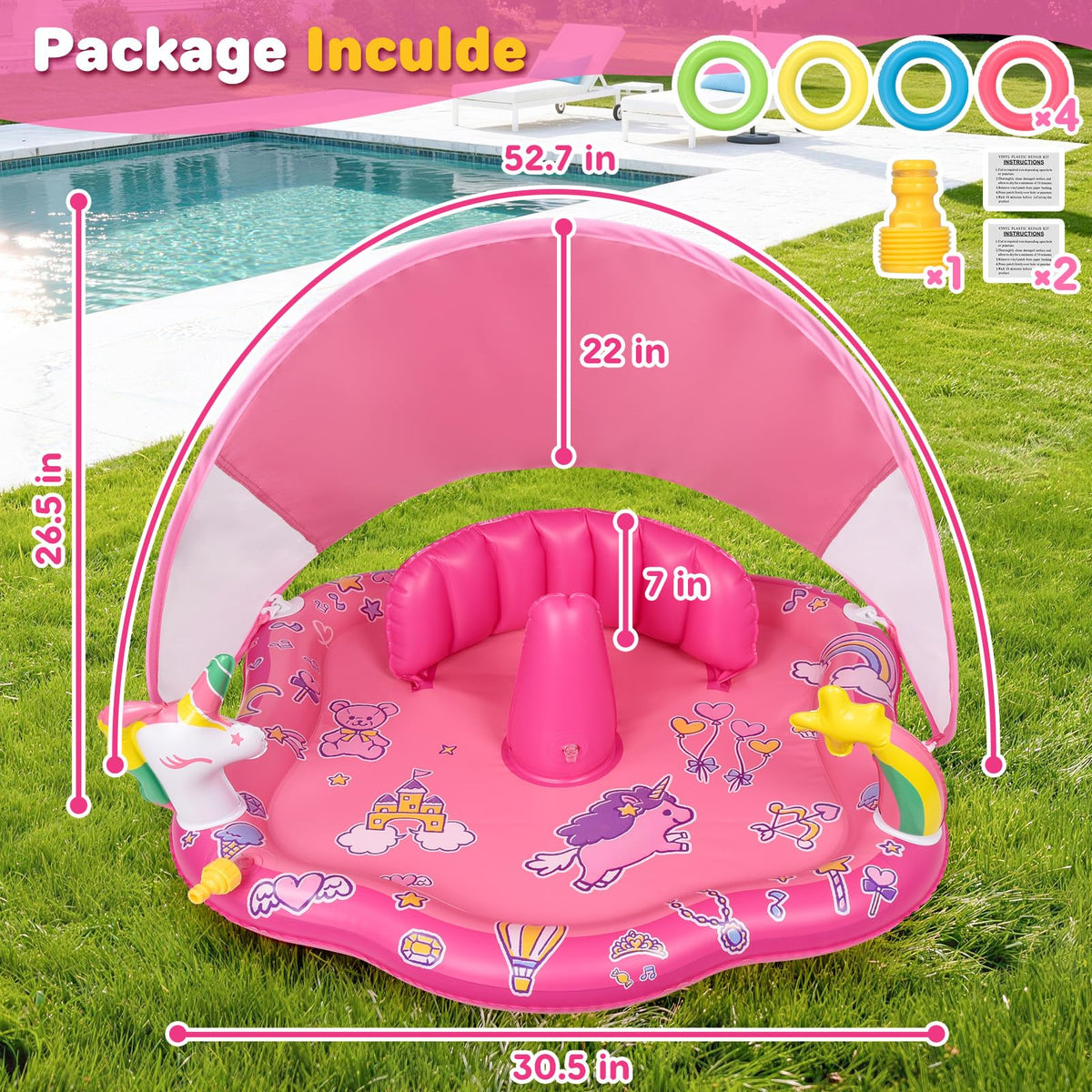 CZCUUDZ splash pad stackable rings enhances hand-eye coordination for toddlers.