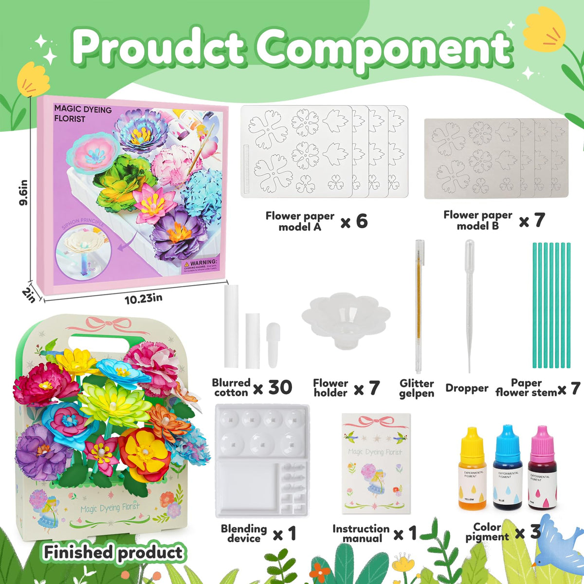 CZTCDP color-changing flowers demonstrate dyeing science for kids