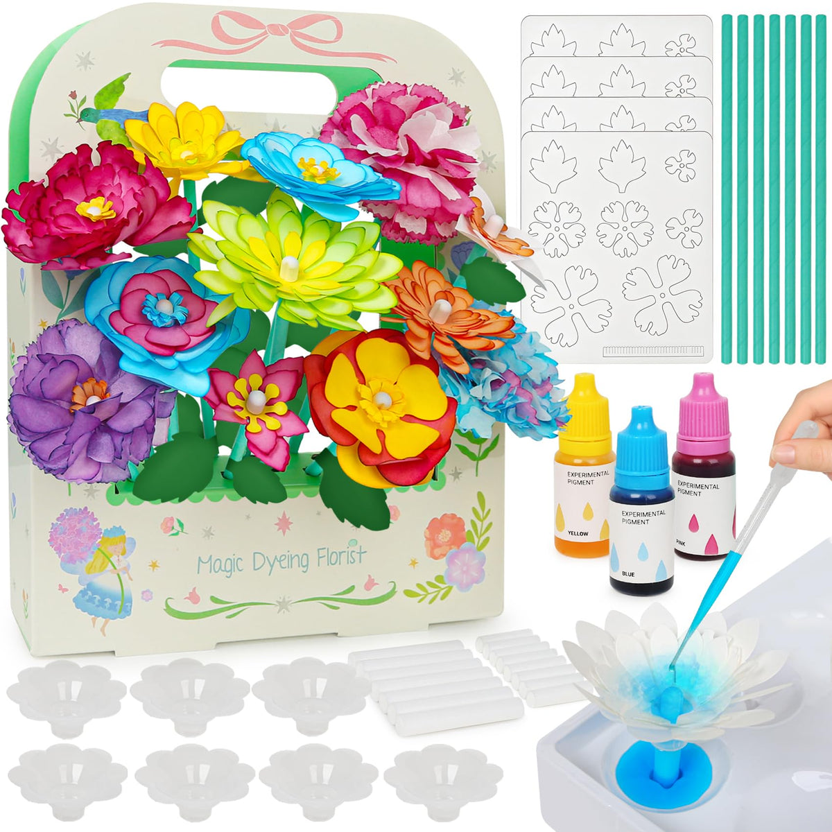 CZTCDP Paper Flower Science Kit color-changing flowers for kids' STEM exploration