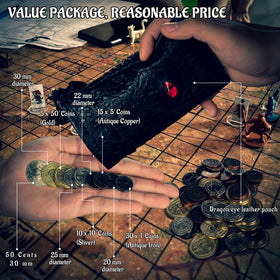 CZYY antique silver and gold coins with retro finish for fantasy gaming