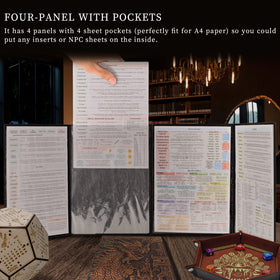 CZYY DND screen has wet-erase pockets inside for quick NPC updates
