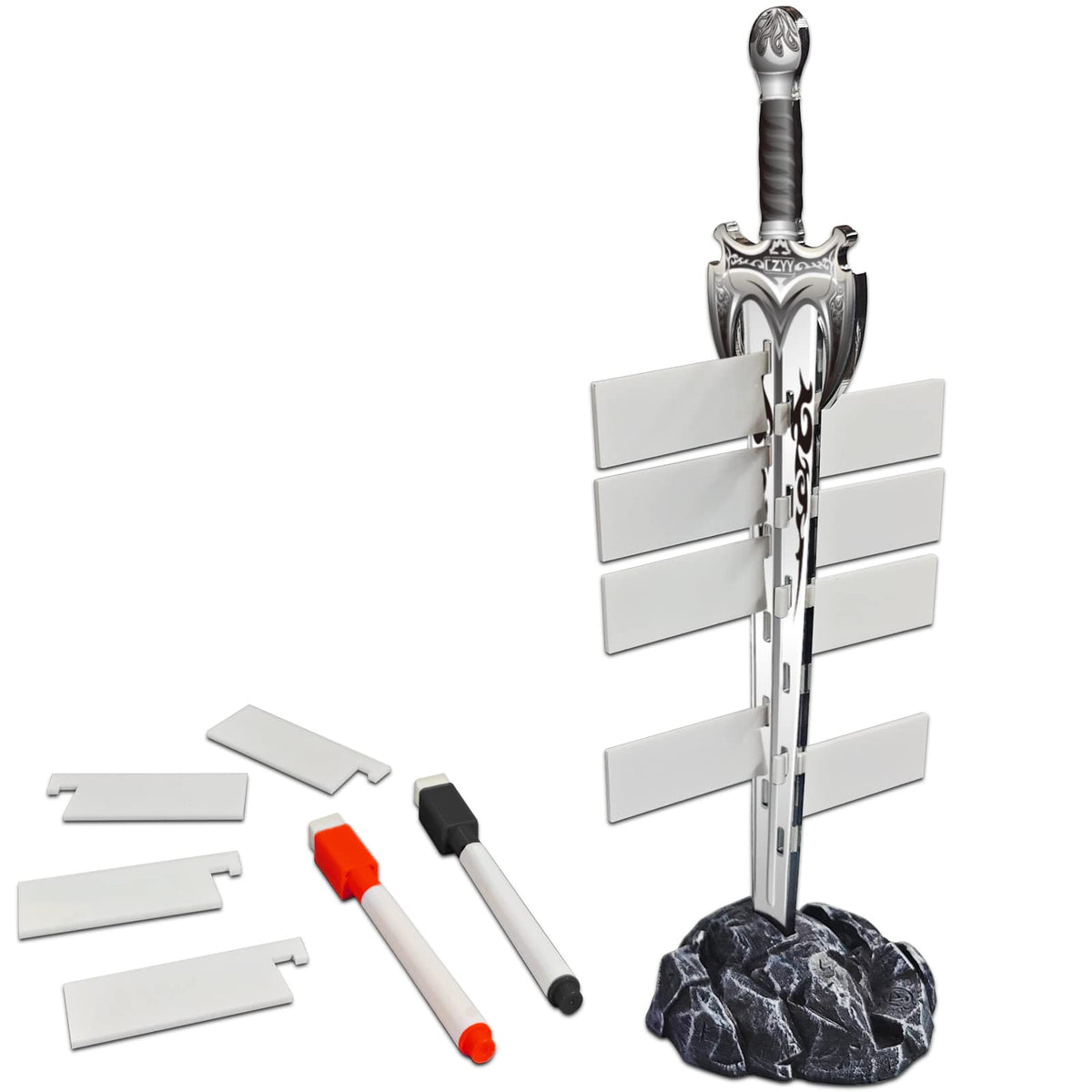 CZYY Initiative Tracker with sword in stone base for fast turn order in RPG sessions.