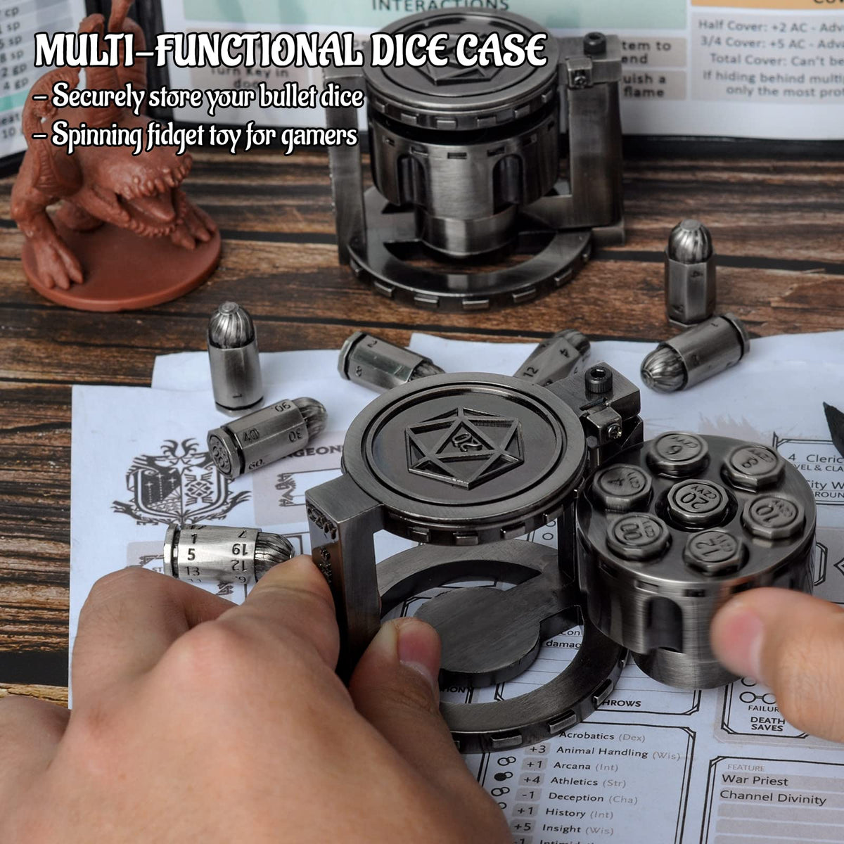 CZYY metal bullet D12 dice with balanced heft for satisfying throws.