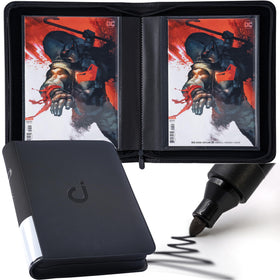 D DACCKIT Comic Binder with classic black cover, ideal for organized storage and quick access