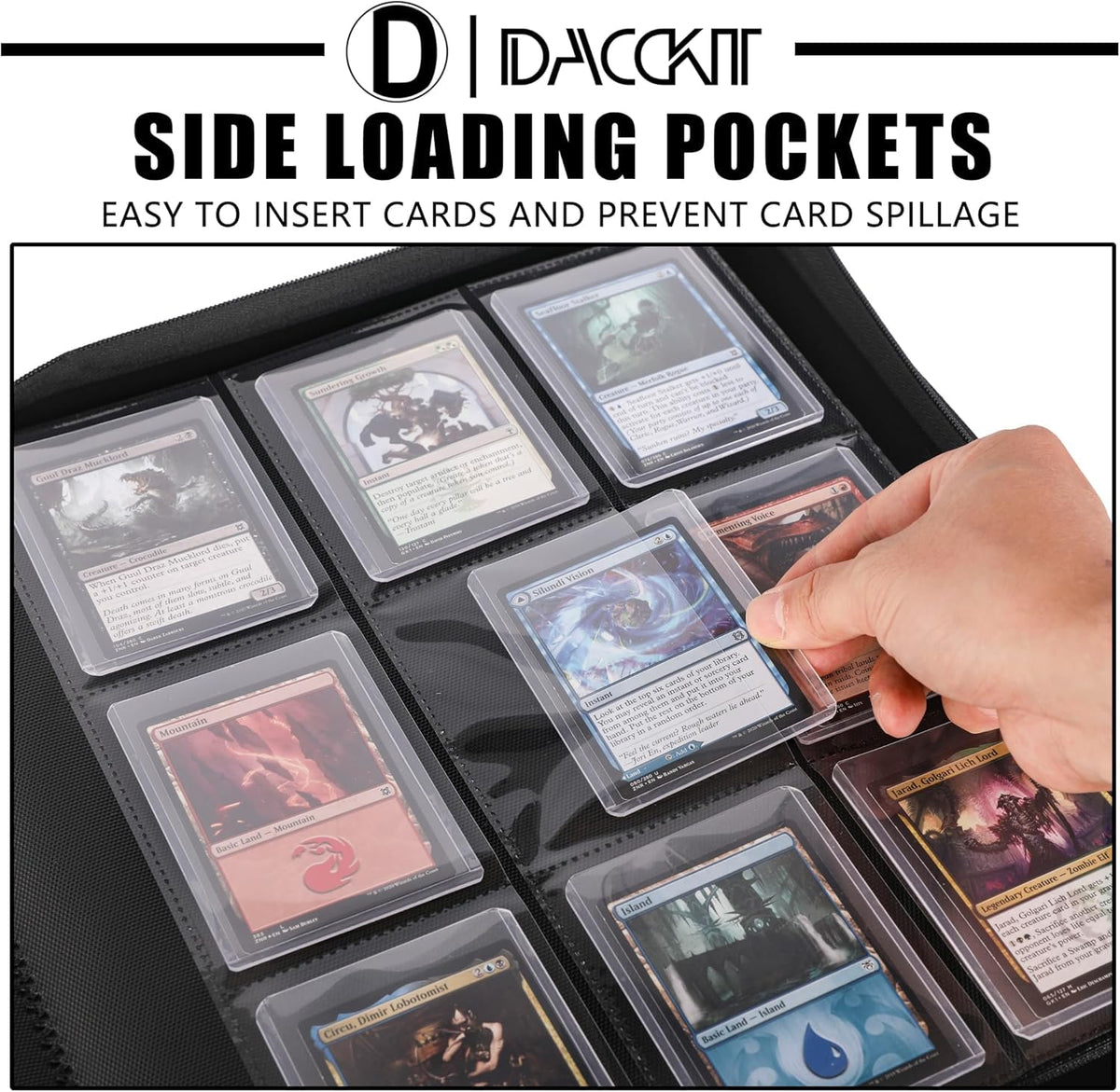 D DACCKIT nine-pocket pages for quick viewing and search